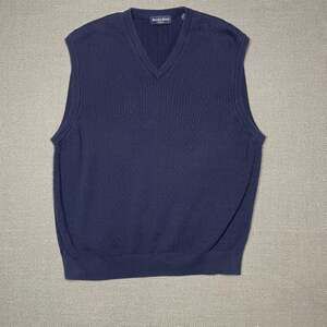 Austin Reed Sweater Vest Mens XL Navy Cable Knit Grandpa Academia Preppy Grunge
